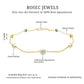Bezel Set Aquamarine Station Bracelet for Women
