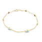 Bezel Set Aquamarine Station Bracelet for Women