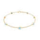 Bezel Set Aquamarine Station Bracelet for Women