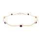 Real Amethyst Chain Bracelet in Bezel Setting