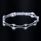 Round Cut Certified Moissanite Chain Bracelet in Bezel Setting