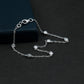 Round Cut Certified Moissanite Chain Bracelet in Bezel Setting