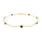 Bezel Set London Blue Topaz Station Chain Bracelet