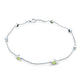 Pulsera de siete peridotos engastados en bisel