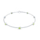 Pulsera de siete peridotos engastados en bisel