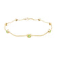Pulsera de siete peridotos engastados en bisel