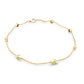 Pulsera de siete peridotos engastados en bisel