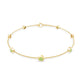 Pulsera de siete peridotos engastados en bisel