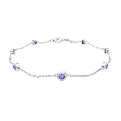 Certified Natural Tanzanite Chain Bracelet for Her
