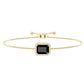 Natural 1.8 Carat Emerald Cut Black Onyx Bolo Bracelet with Diamond Halo