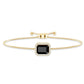 Natural 1.8 Carat Emerald Cut Black Onyx Bolo Bracelet with Diamond Halo