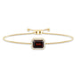 Real 2 Carat Emerald Cut Garnet Bolo Bracelet with Diamond Halo