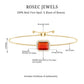 Real 1 Carat Emerald Cut Fire Opal Bolo Bracelet with Diamond Halo
