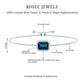 Emerald Cut London Blue Topaz and Diamond Bolo Chain Bracelet