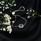 Emerald Cut London Blue Topaz and Diamond Bolo Chain Bracelet