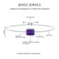 Natural 1.4 Carat Emerald Cut Amethyst Diamond Bolo Bracelet