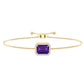 Natural 1.4 Carat Emerald Cut Amethyst Diamond Bolo Bracelet