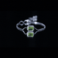 Pulsera de cadena ajustable con peridoto talla esmeralda de 1,8 quilates y diamantes