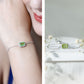 Pulsera de cadena ajustable con peridoto talla esmeralda de 1,8 quilates y diamantes
