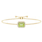 Pulsera de cadena ajustable con peridoto talla esmeralda de 1,8 quilates y diamantes