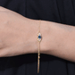 Pulsera de cadena de topacio azul de Londres auténtico y diamantes