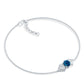 Pulsera de cadena de topacio azul de Londres auténtico y diamantes