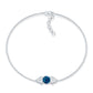 Pulsera de cadena de topacio azul de Londres auténtico y diamantes