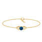 Pulsera de cadena de topacio azul de Londres auténtico y diamantes
