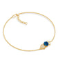 Pulsera de cadena de topacio azul de Londres auténtico y diamantes