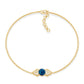 Pulsera de cadena de topacio azul de Londres auténtico y diamantes