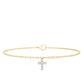 Certified Moissanite Cross Charm Chain Bracelet for Women