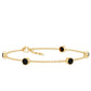 Black Onyx Station Chain Bracelet for Women