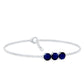 Natural Blue Sapphire Three Stone Chain Bracelet