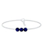 Natural Blue Sapphire Three Stone Chain Bracelet