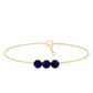 Natural Blue Sapphire Three Stone Chain Bracelet