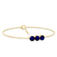 Natural Blue Sapphire Three Stone Chain Bracelet