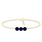 Natural Blue Sapphire Three Stone Chain Bracelet