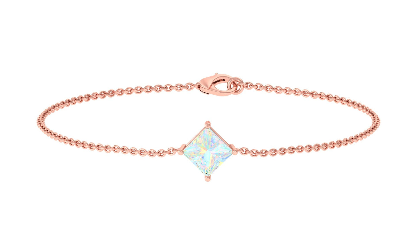 Pulsera con cadena de ópalo etíope talla princesa de 2 quilates