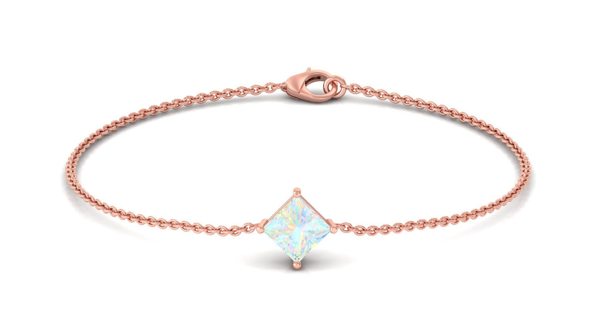 Pulsera con cadena de ópalo etíope talla princesa de 2 quilates