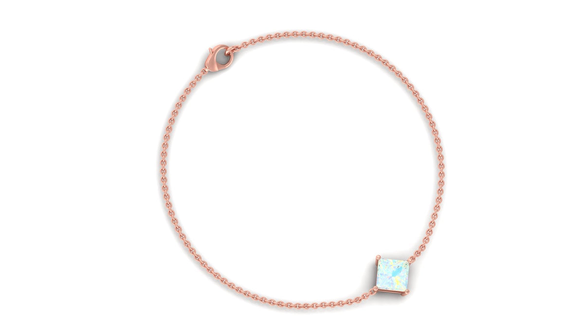 Pulsera con cadena de ópalo etíope talla princesa de 2 quilates