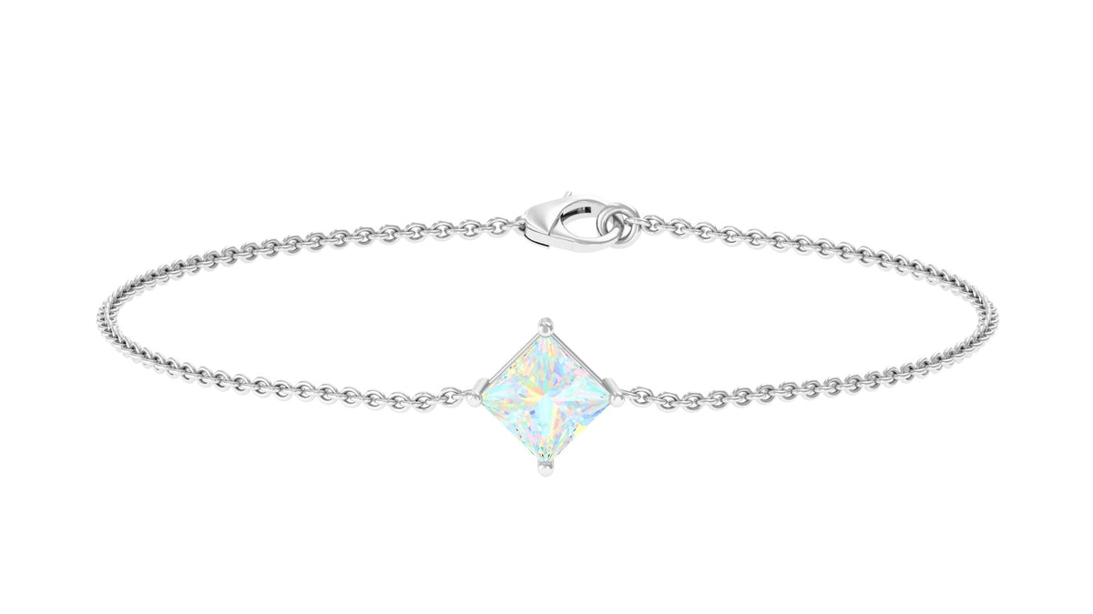 Pulsera con cadena de ópalo etíope talla princesa de 2 quilates