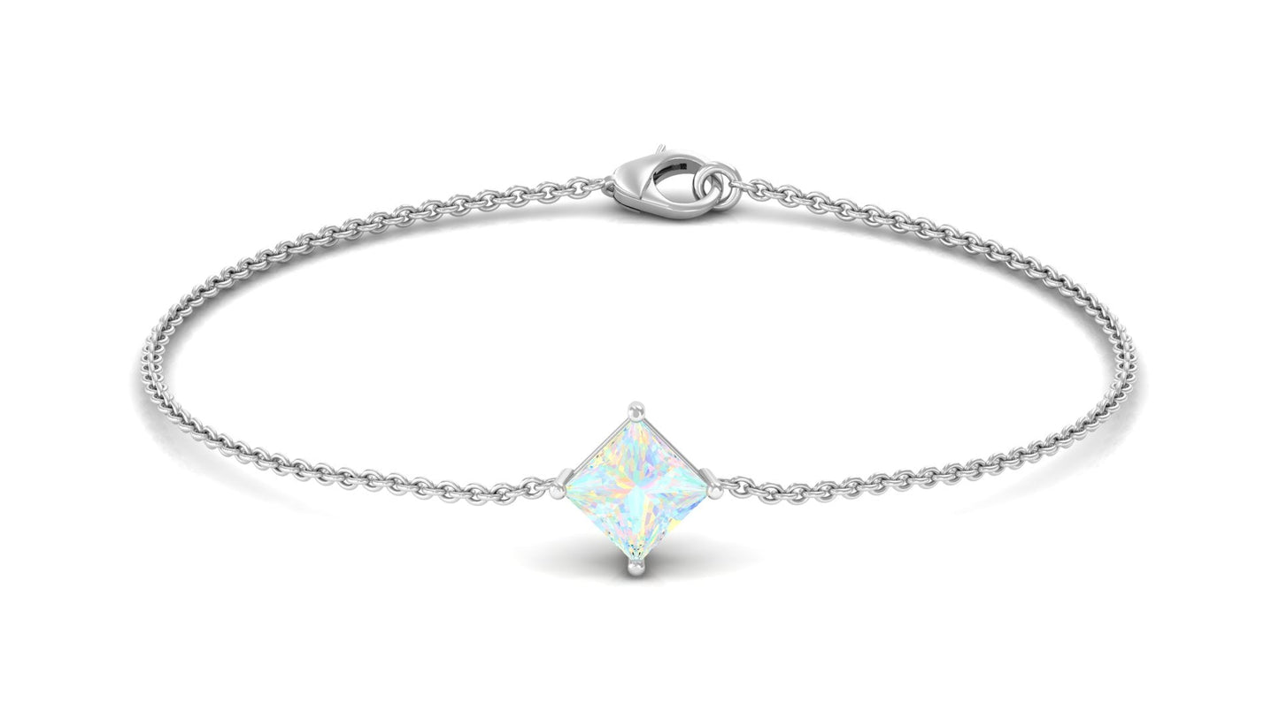 Pulsera con cadena de ópalo etíope talla princesa de 2 quilates