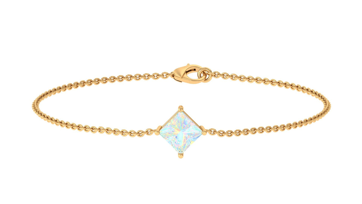 Pulsera con cadena de ópalo etíope talla princesa de 2 quilates