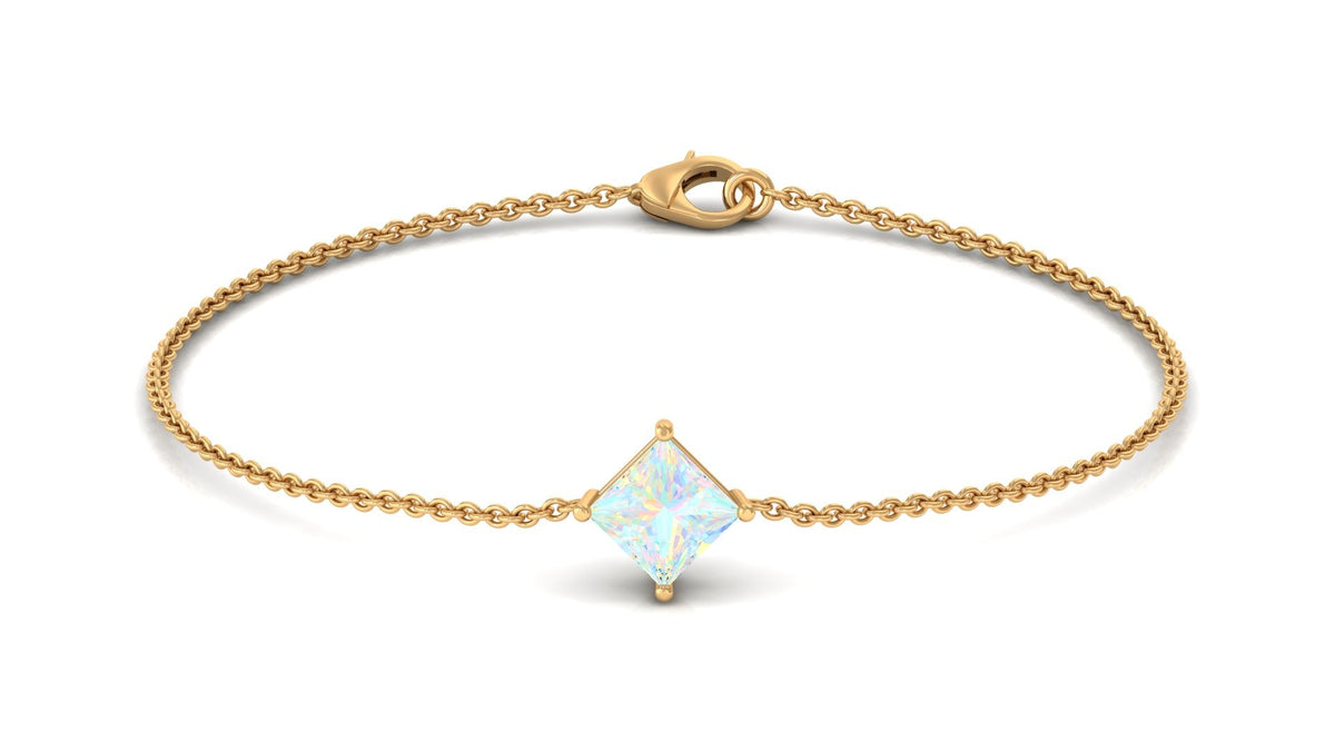 Pulsera con cadena de ópalo etíope talla princesa de 2 quilates