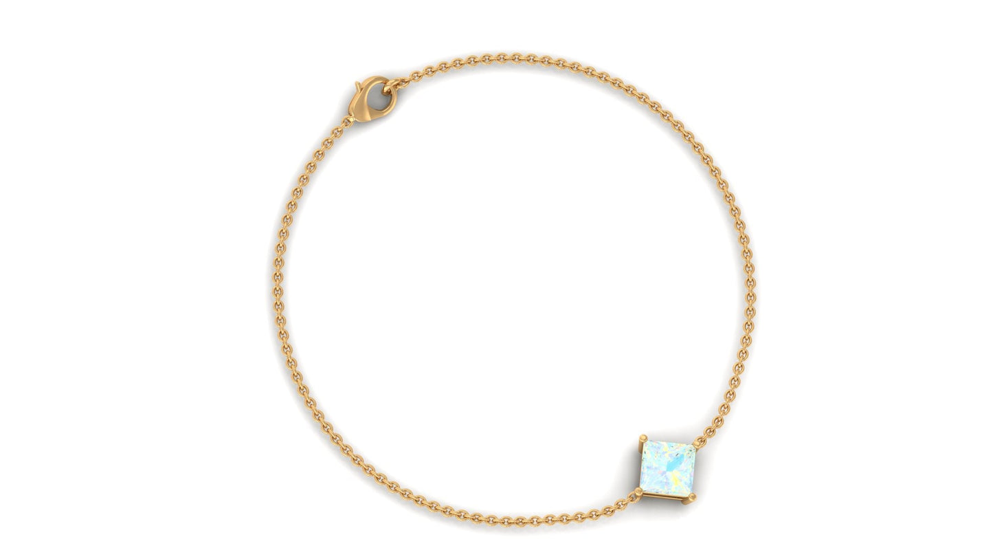 Pulsera con cadena de ópalo etíope talla princesa de 2 quilates