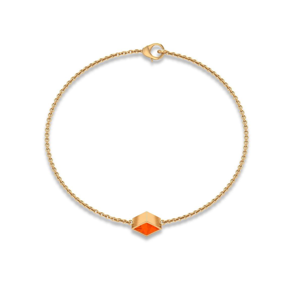 Pulsera con ópalo de fuego auténtico de 0,5 quilates con corte princesa, piedra de nacimiento
