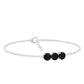 Black Onyx Three Stone Chain Bracelet with Certificate