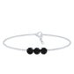 Black Onyx Three Stone Chain Bracelet with Certificate