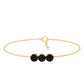 Black Onyx Three Stone Chain Bracelet with Certificate