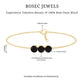 Black Onyx Three Stone Chain Bracelet with Certificate